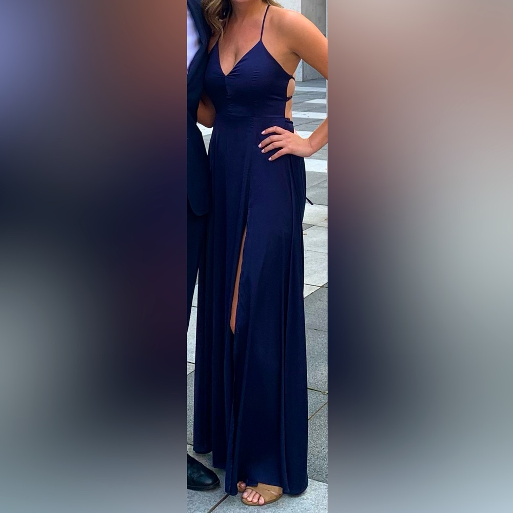 Brand: Windsor. Color: Navy blue. Type: Floor length dress. Size 4.